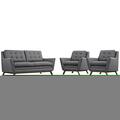 Modway Furniture Beguile Upholstered Fabric Living Room Set, Gray - 3 Piece EEI-2141-DOR-SET
